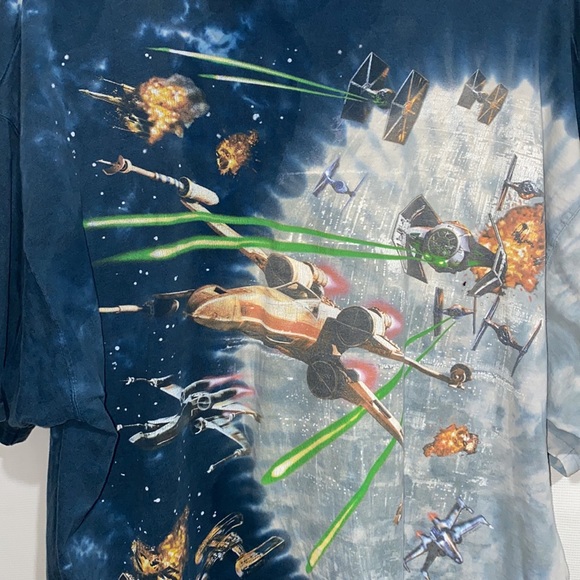 Vintage RARE 1997 Liquid Blue Star Wars All Over Print Tee Shirt - Picture 6 of 8
